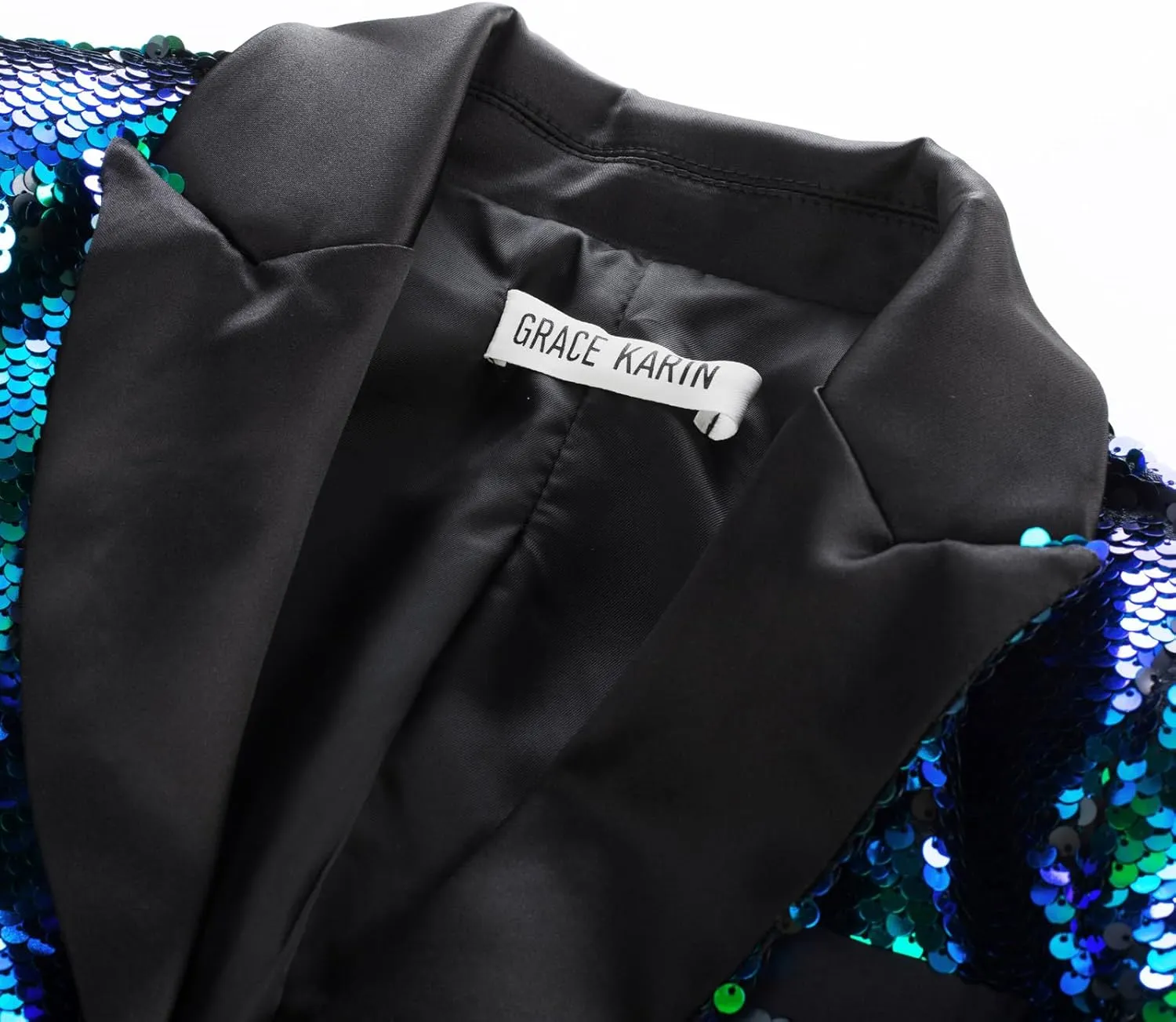 GRACE KARIN Boys Sequins Blazers Slim Fit Glitter Suit Jacket Formal Blazer for Party Prom 5-14 Years