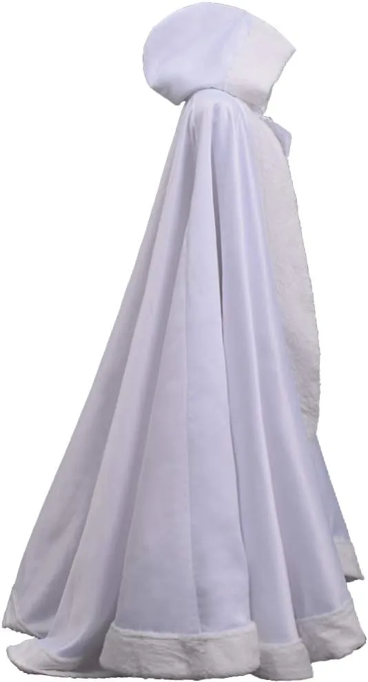 GRACEART Plus Size Princess Hooded Costume Cape Hood Cloak Bride Winter Warm Full Length Poncho for Women