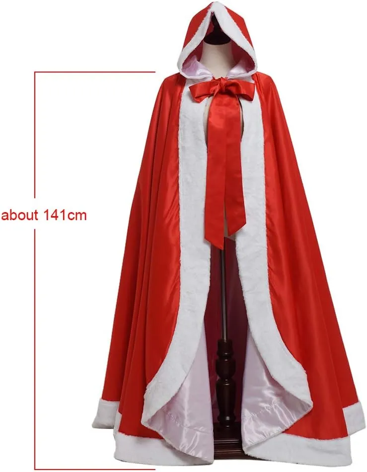 GRACEART Plus Size Princess Hooded Costume Cape Hood Cloak Bride Winter Warm Full Length Poncho for Women