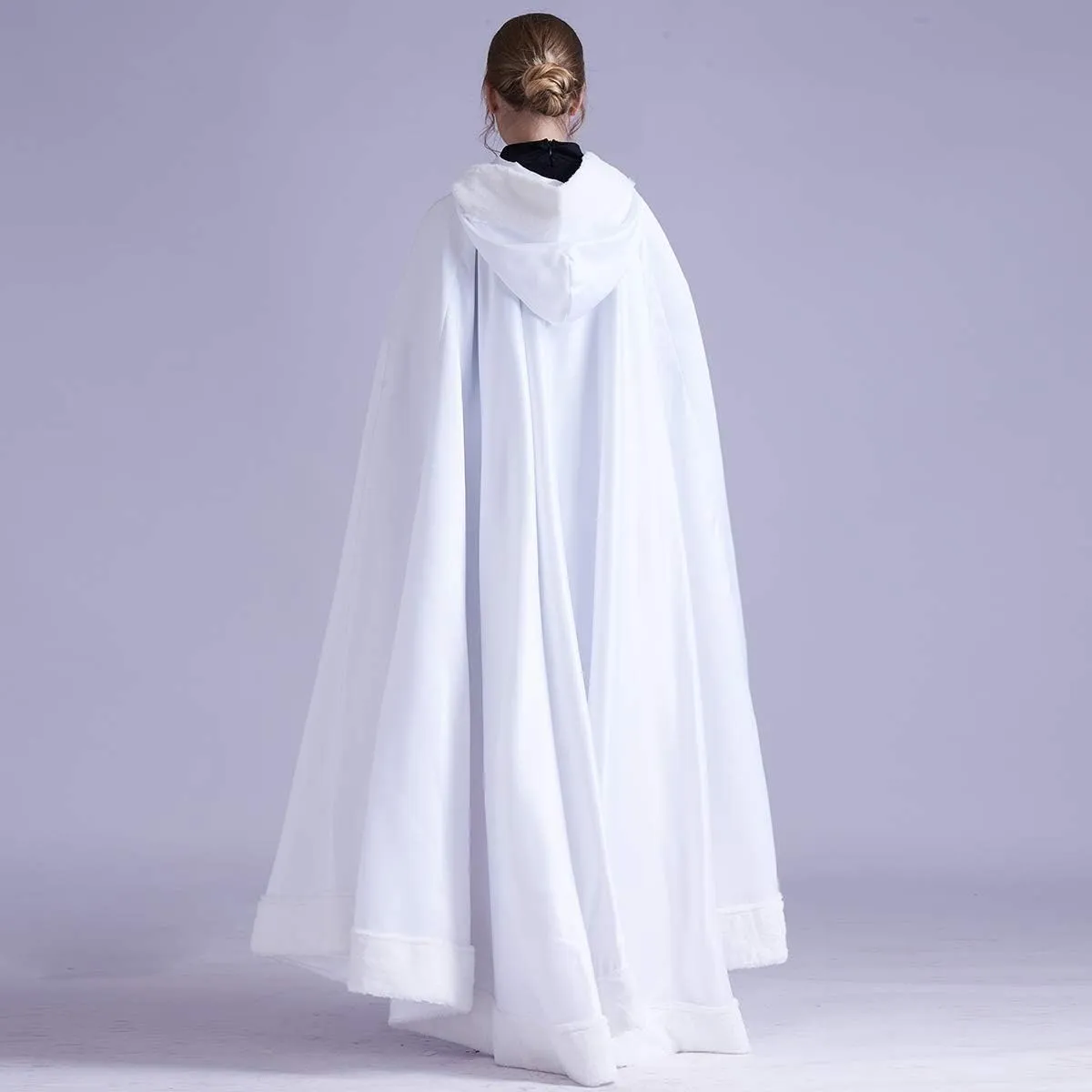 GRACEART Plus Size Princess Hooded Costume Cape Hood Cloak Bride Winter Warm Full Length Poncho for Women