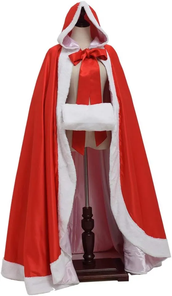 GRACEART Plus Size Princess Hooded Costume Cape Hood Cloak Bride Winter Warm Full Length Poncho for Women