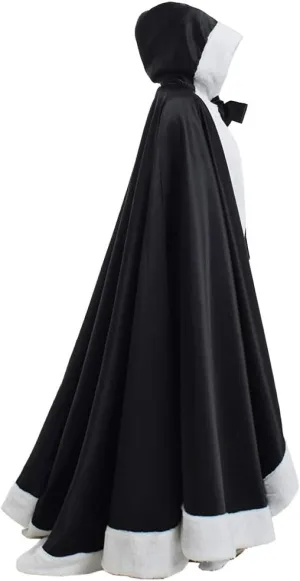 GRACEART Plus Size Princess Hooded Costume Cape Hood Cloak Bride Winter Warm Full Length Poncho for Women