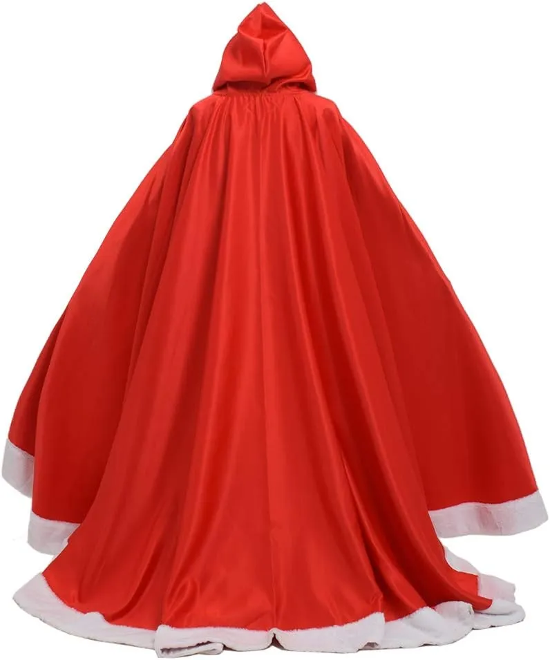 GRACEART Plus Size Princess Hooded Costume Cape Hood Cloak Bride Winter Warm Full Length Poncho for Women
