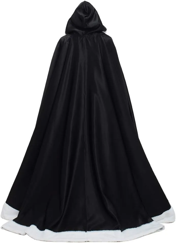 GRACEART Plus Size Princess Hooded Costume Cape Hood Cloak Bride Winter Warm Full Length Poncho for Women