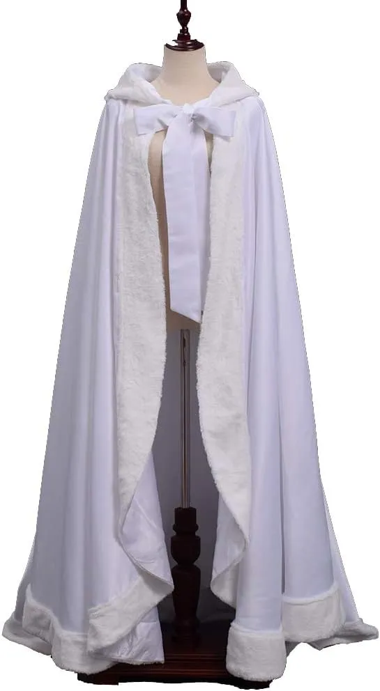 GRACEART Plus Size Princess Hooded Costume Cape Hood Cloak Bride Winter Warm Full Length Poncho for Women