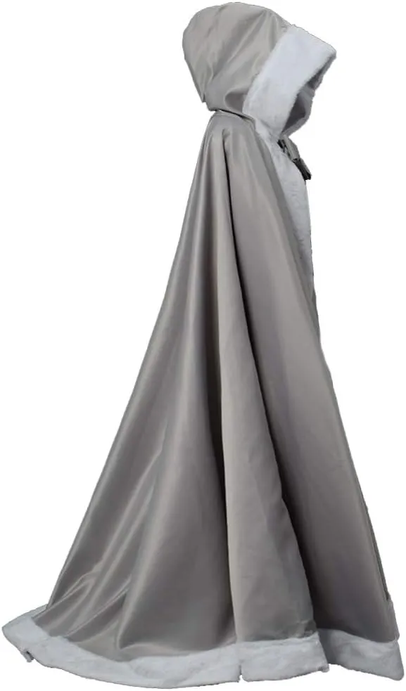 GRACEART Plus Size Princess Hooded Costume Cape Hood Cloak Bride Winter Warm Full Length Poncho for Women