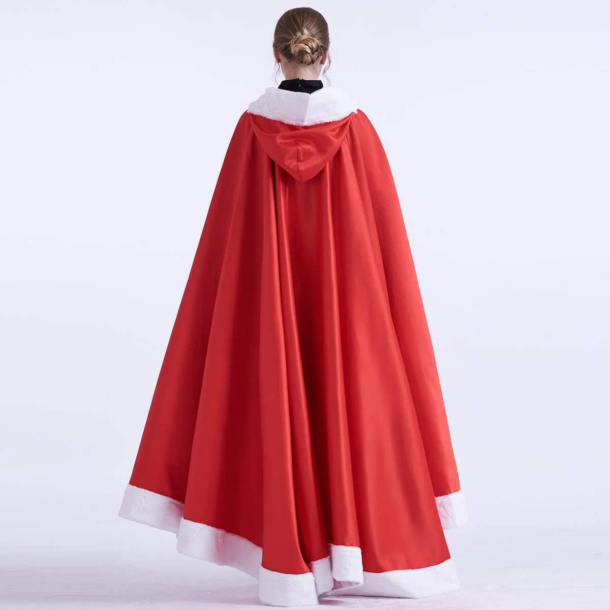 GRACEART Plus Size Princess Hooded Costume Cape Hood Cloak Bride Winter Warm Full Length Poncho for Women