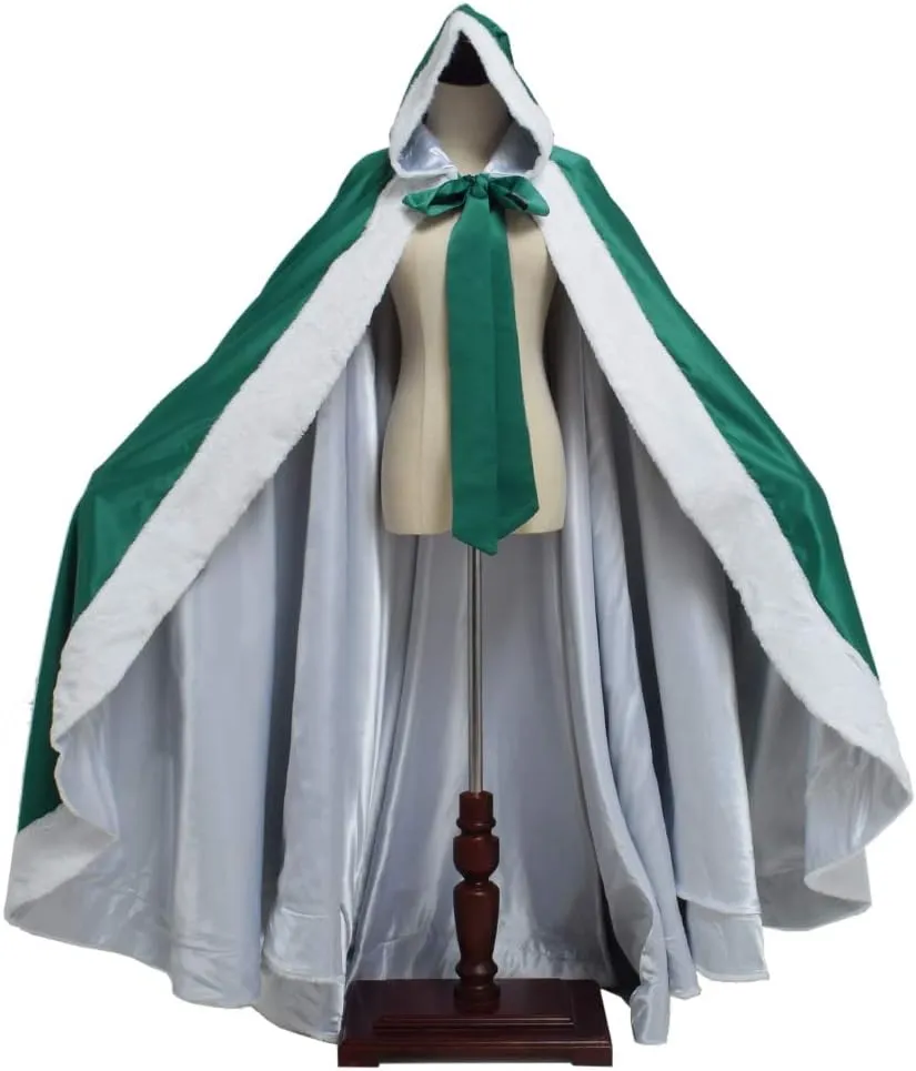 GRACEART Plus Size Princess Hooded Costume Cape Hood Cloak Bride Winter Warm Full Length Poncho for Women