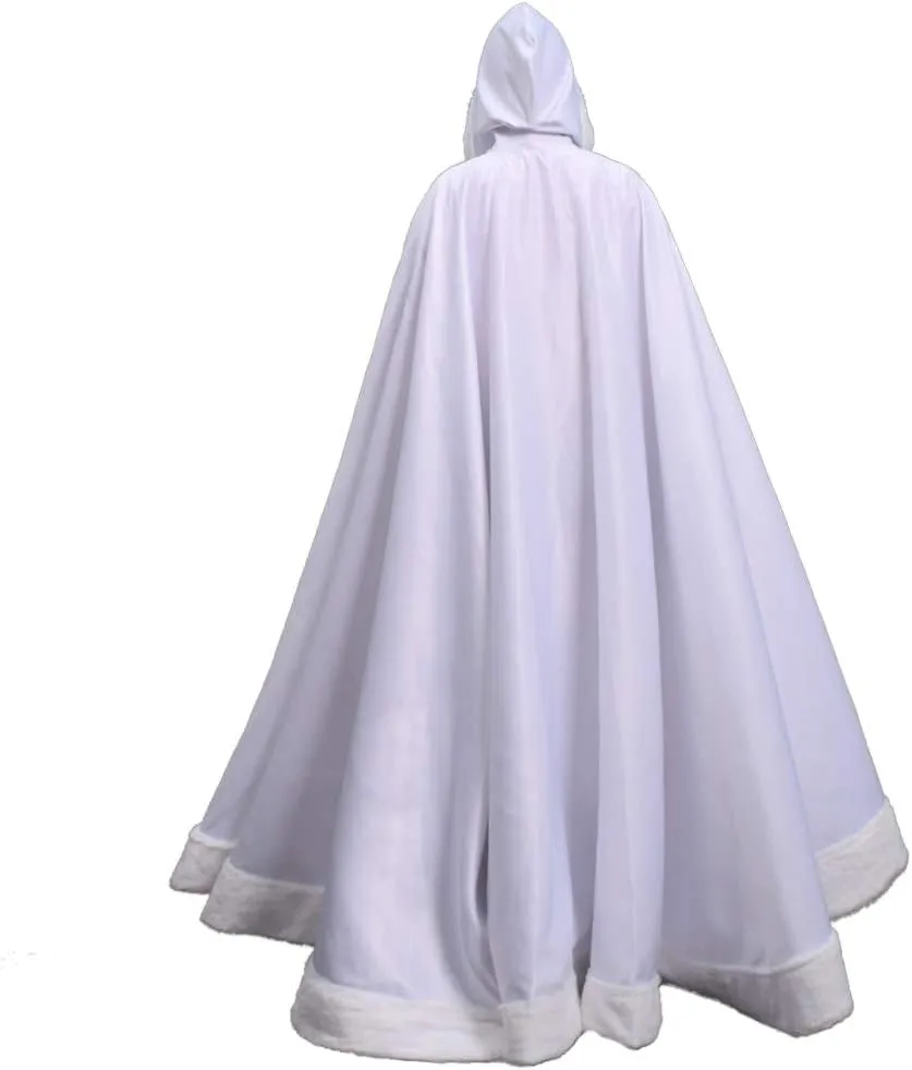 GRACEART Plus Size Princess Hooded Costume Cape Hood Cloak Bride Winter Warm Full Length Poncho for Women