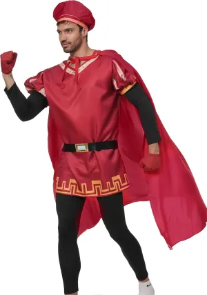 Halloween Men Costume Outfits Red Cloak Top Robe Cape Glove Belt Oversleeve Halloween Cosplay Fancy Dress