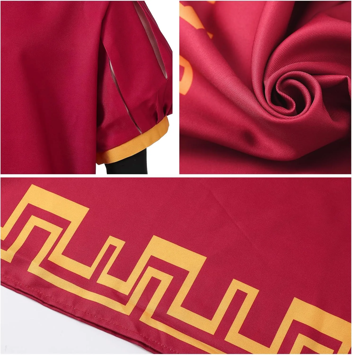 Halloween Men Costume Outfits Red Cloak Top Robe Cape Glove Belt Oversleeve Halloween Cosplay Fancy Dress