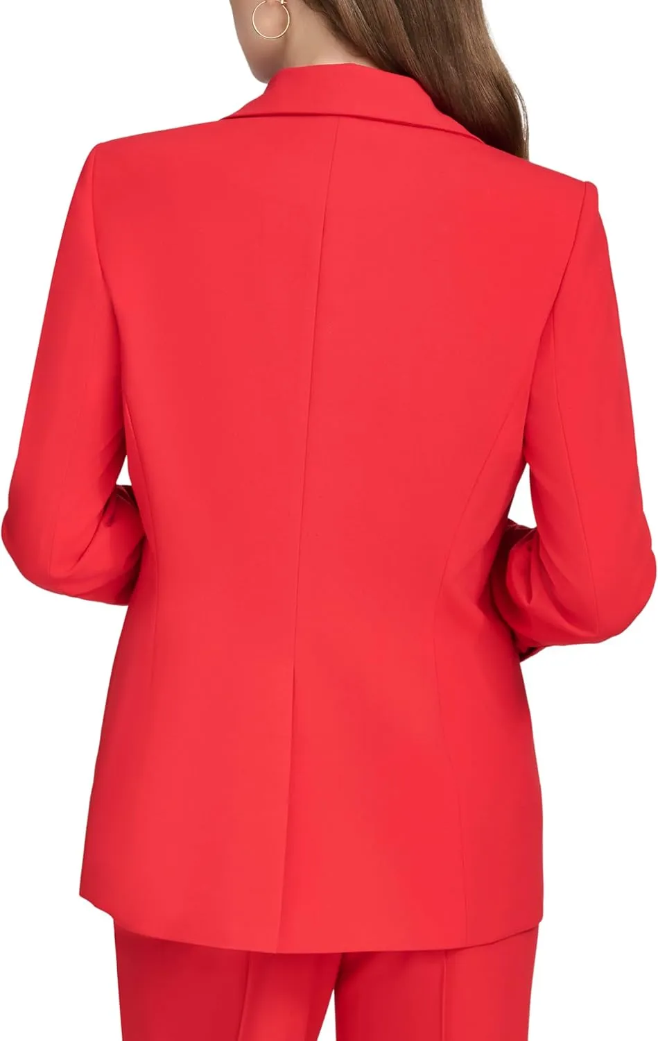 Halston Women's H Closure Woven Office Workwear Blazer