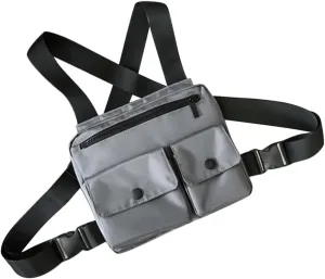 Happyyami Fashionable Chest Backpack for Men Lightweight Outdoor Vest Bag Durable Chest Pack for Travel Hiking and Daily Use