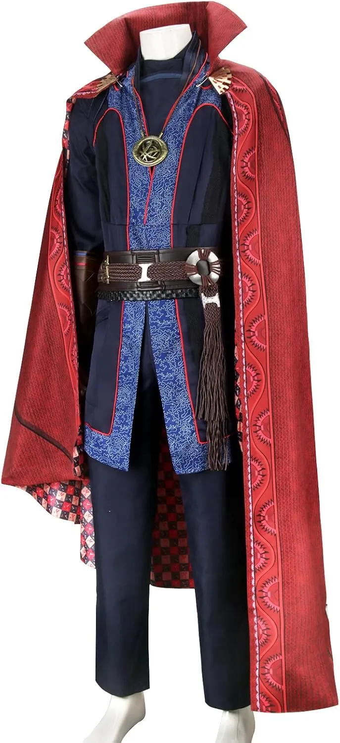 HLENOK Men's Cosplay Costumes Cloak Robe Medieval Master Dress Up Suits Halloween Masquerade Outfits