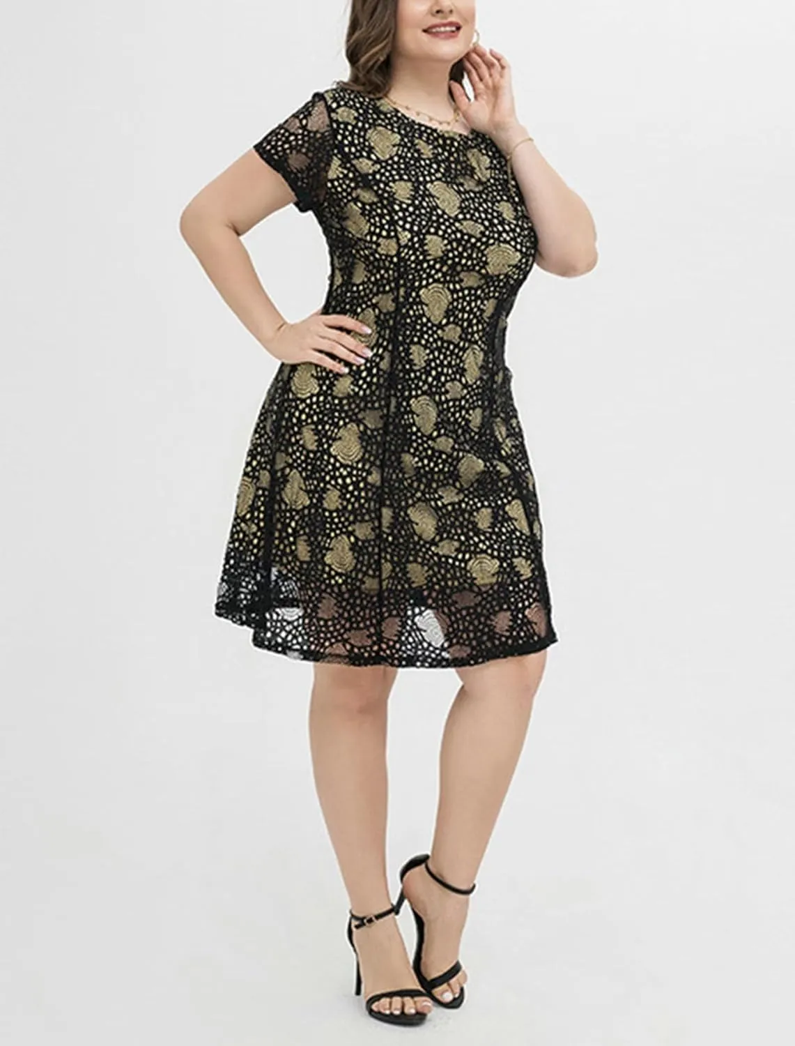 HNVAVQ Women Summer Dresses Plus Size Short Sleeve Cocktail Formal Dresses Oversized Casual Midi Dresses
