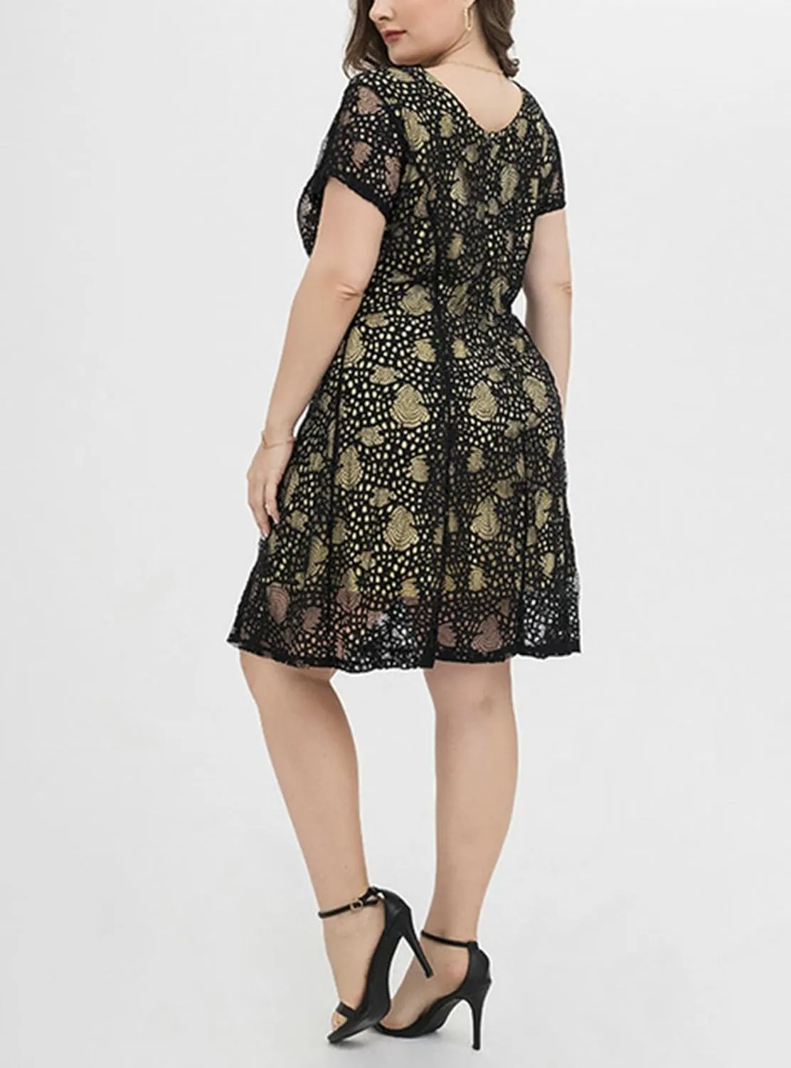 HNVAVQ Women Summer Dresses Plus Size Short Sleeve Cocktail Formal Dresses Oversized Casual Midi Dresses