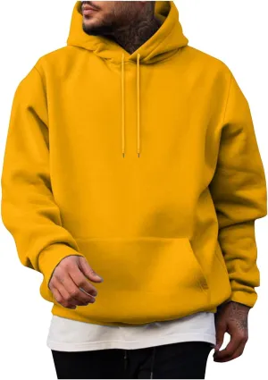 Hoodies for Men Fashion Casual Long Sleeve Drawstring Pullover Hoodie Oversized Comfy Hooded Sweatshirts with Pocket