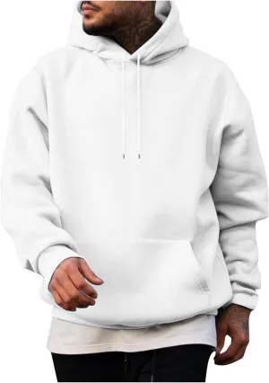 Hoodies for Men Fashion Casual Long Sleeve Drawstring Pullover Hoodie Oversized Comfy Hooded Sweatshirts with Pocket