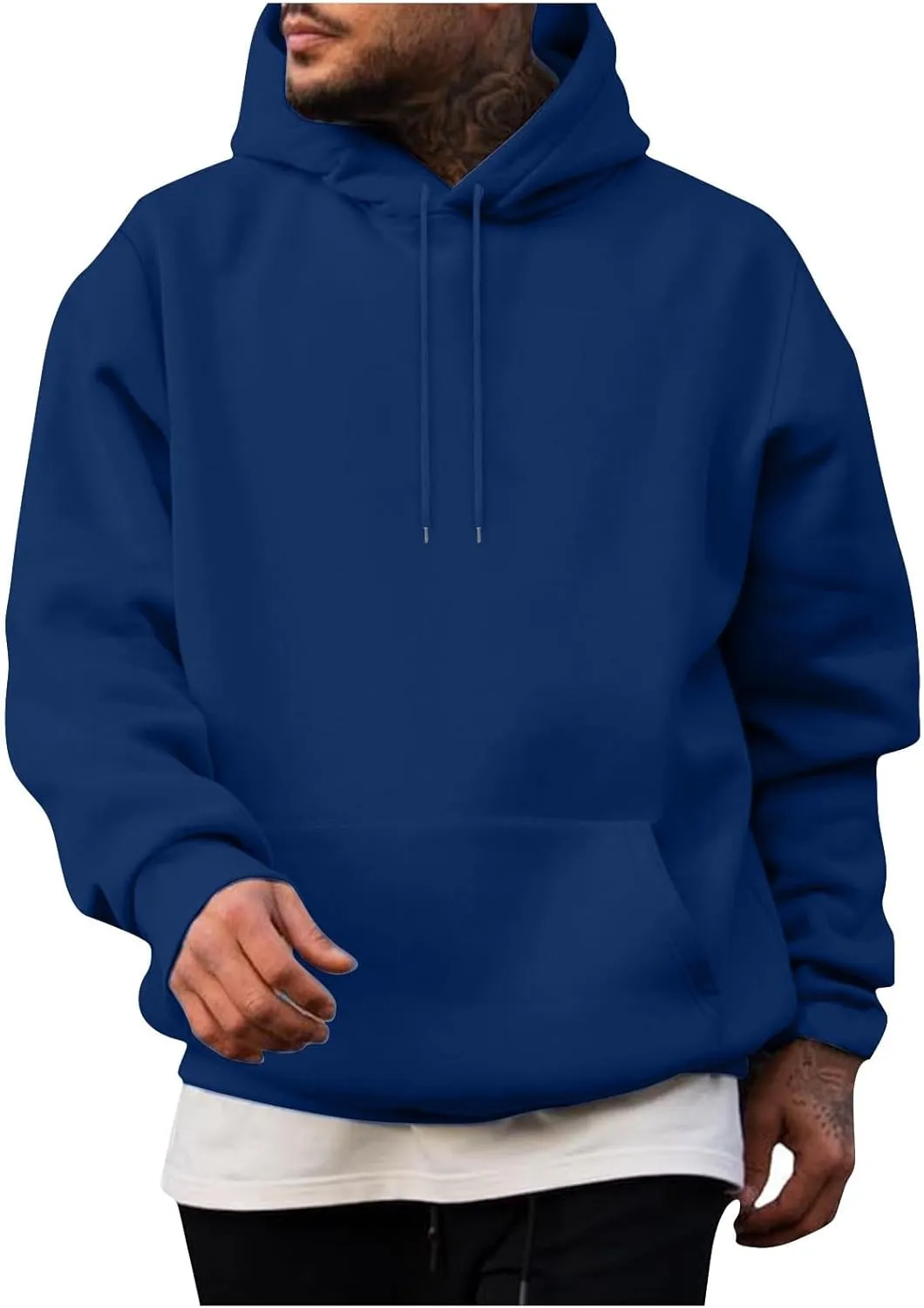 Hoodies for Men Fashion Casual Long Sleeve Drawstring Pullover Hoodie Oversized Comfy Hooded Sweatshirts with Pocket