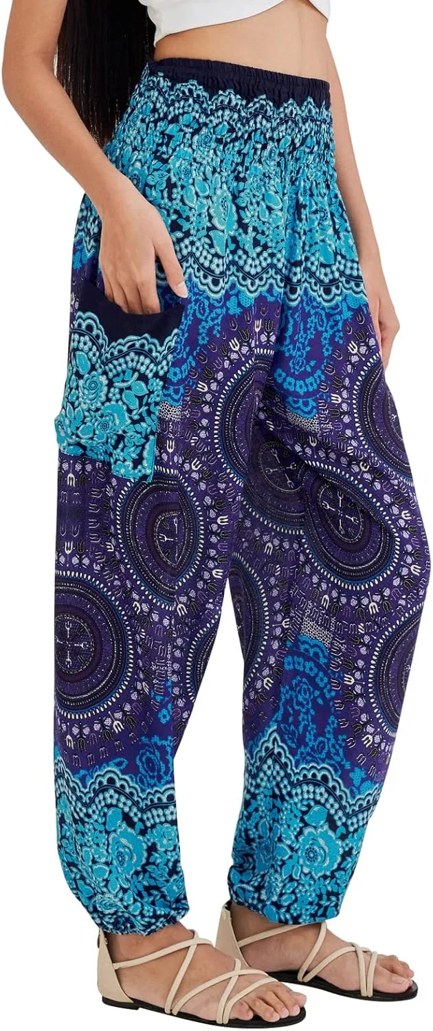 Joob Joob Boho Pants for Women - Hippie Harem Pants Women - Womens Yoga Pants  Comfy Bohemian Flowy Hippie Clothes