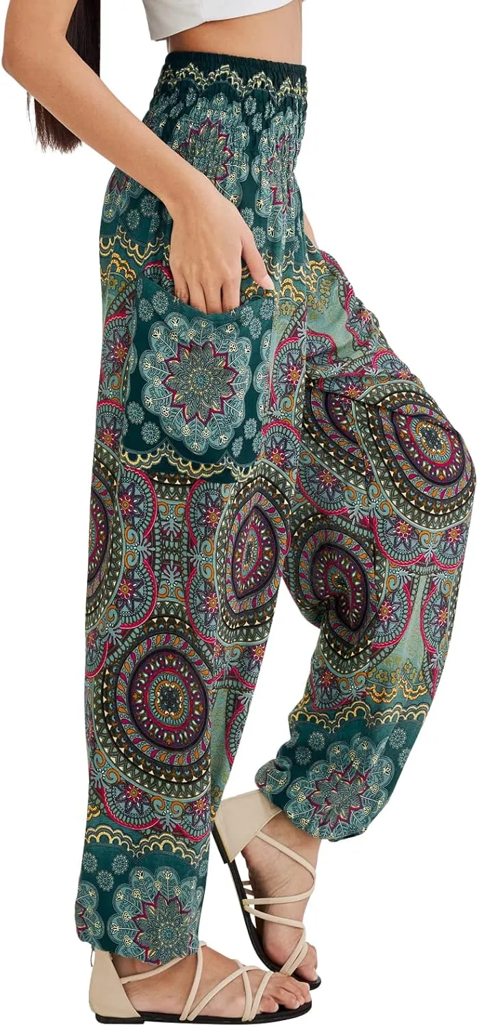 Joob Joob Boho Pants for Women - Hippie Harem Pants Women - Womens Yoga Pants  Comfy Bohemian Flowy Hippie Clothes