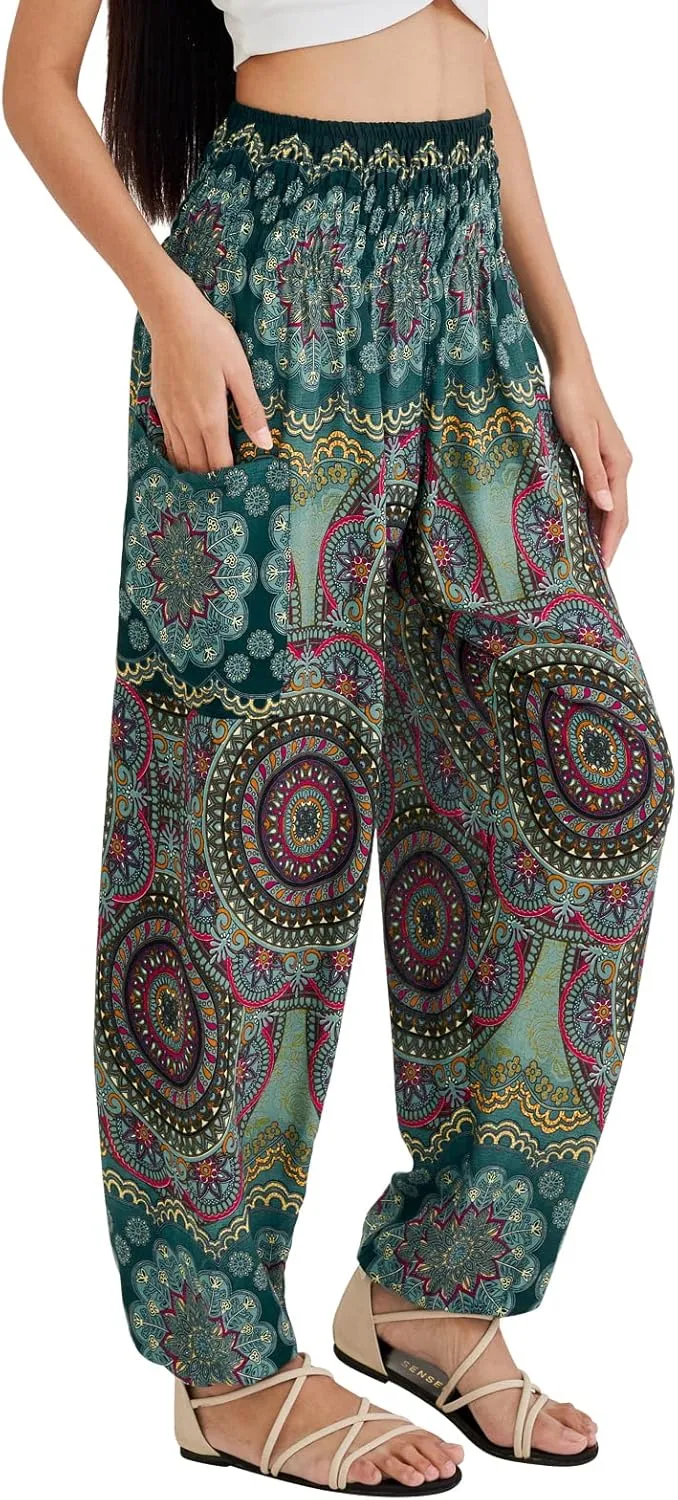 Joob Joob Boho Pants for Women - Hippie Harem Pants Women - Womens Yoga Pants  Comfy Bohemian Flowy Hippie Clothes