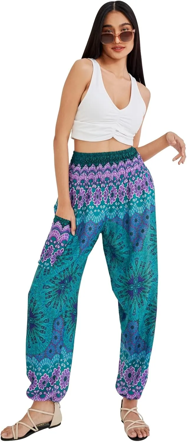 Joob Joob Boho Pants for Women - Hippie Harem Pants Women - Womens Yoga Pants  Comfy Bohemian Flowy Hippie Clothes