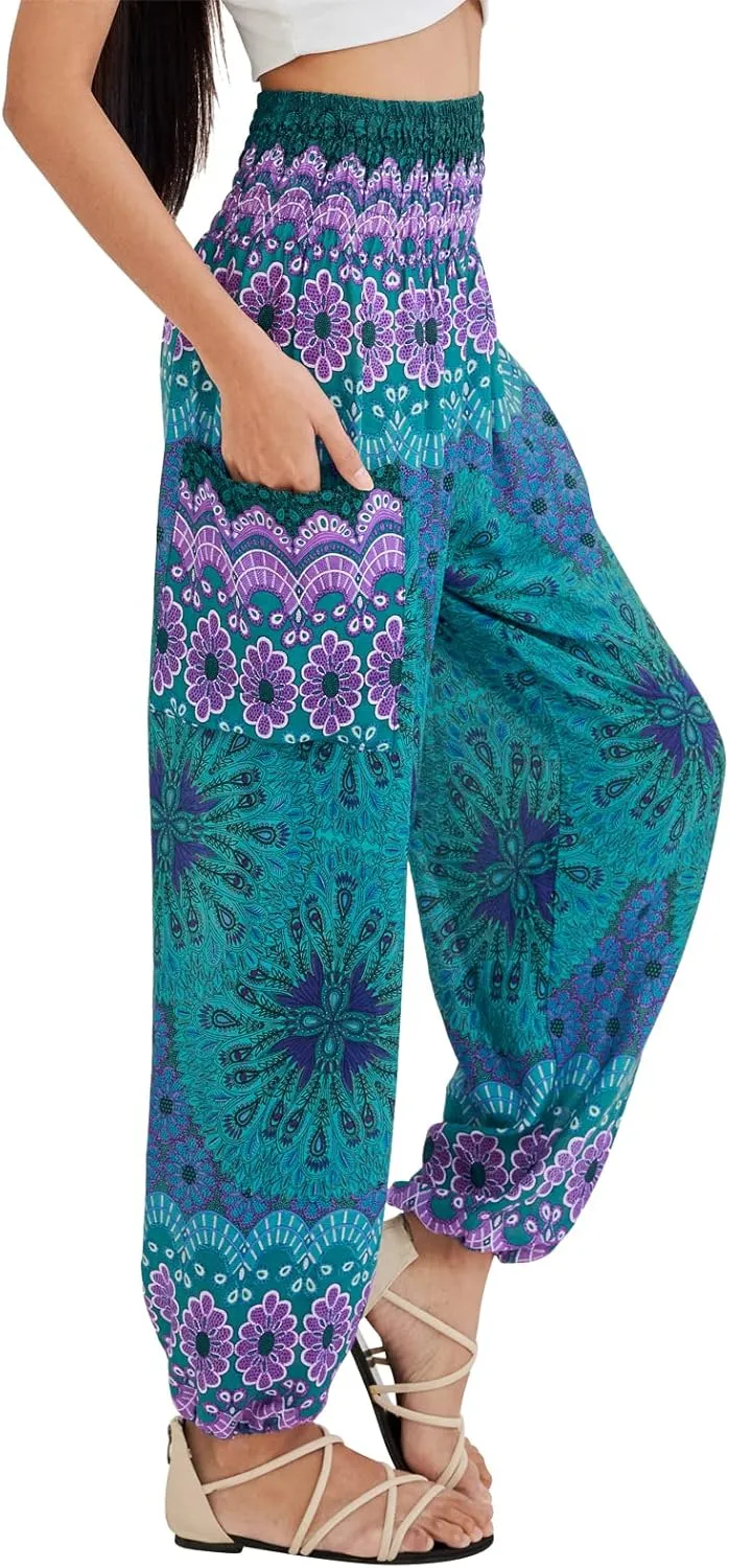 Joob Joob Boho Pants for Women - Hippie Harem Pants Women - Womens Yoga Pants  Comfy Bohemian Flowy Hippie Clothes