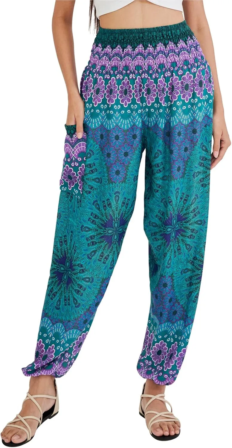 Joob Joob Boho Pants for Women - Hippie Harem Pants Women - Womens Yoga Pants  Comfy Bohemian Flowy Hippie Clothes