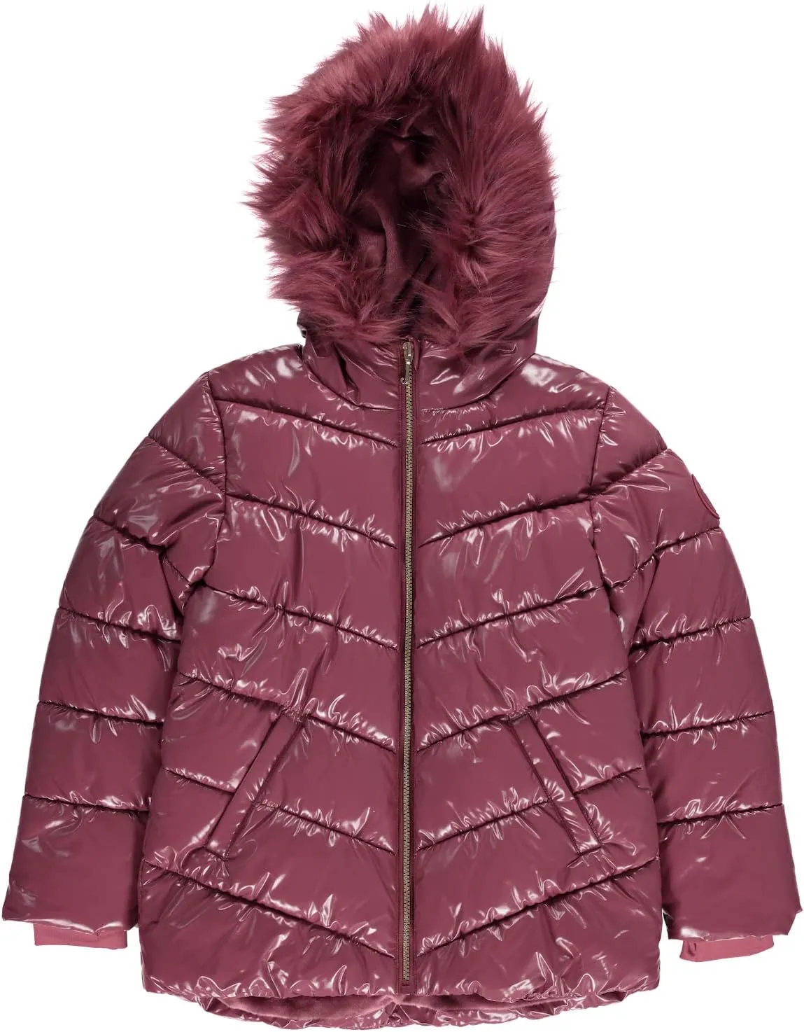 Juicy Couture Girls Coat, Faux Fur Hooded Winter Jacket, Warm Padded Parka Hoodie, Kids Heavyweight Winter Coat
