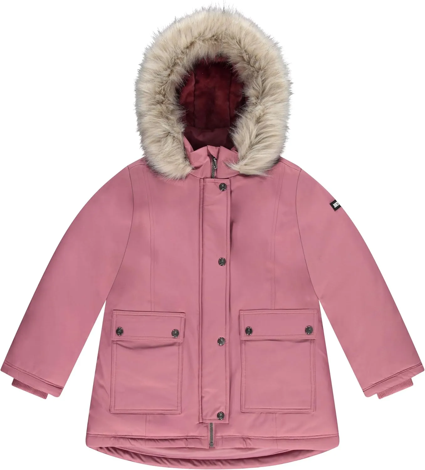 Juicy Couture Girls Coat, Faux Fur Hooded Winter Jacket, Warm Padded Parka Hoodie, Kids Heavyweight Winter Coat