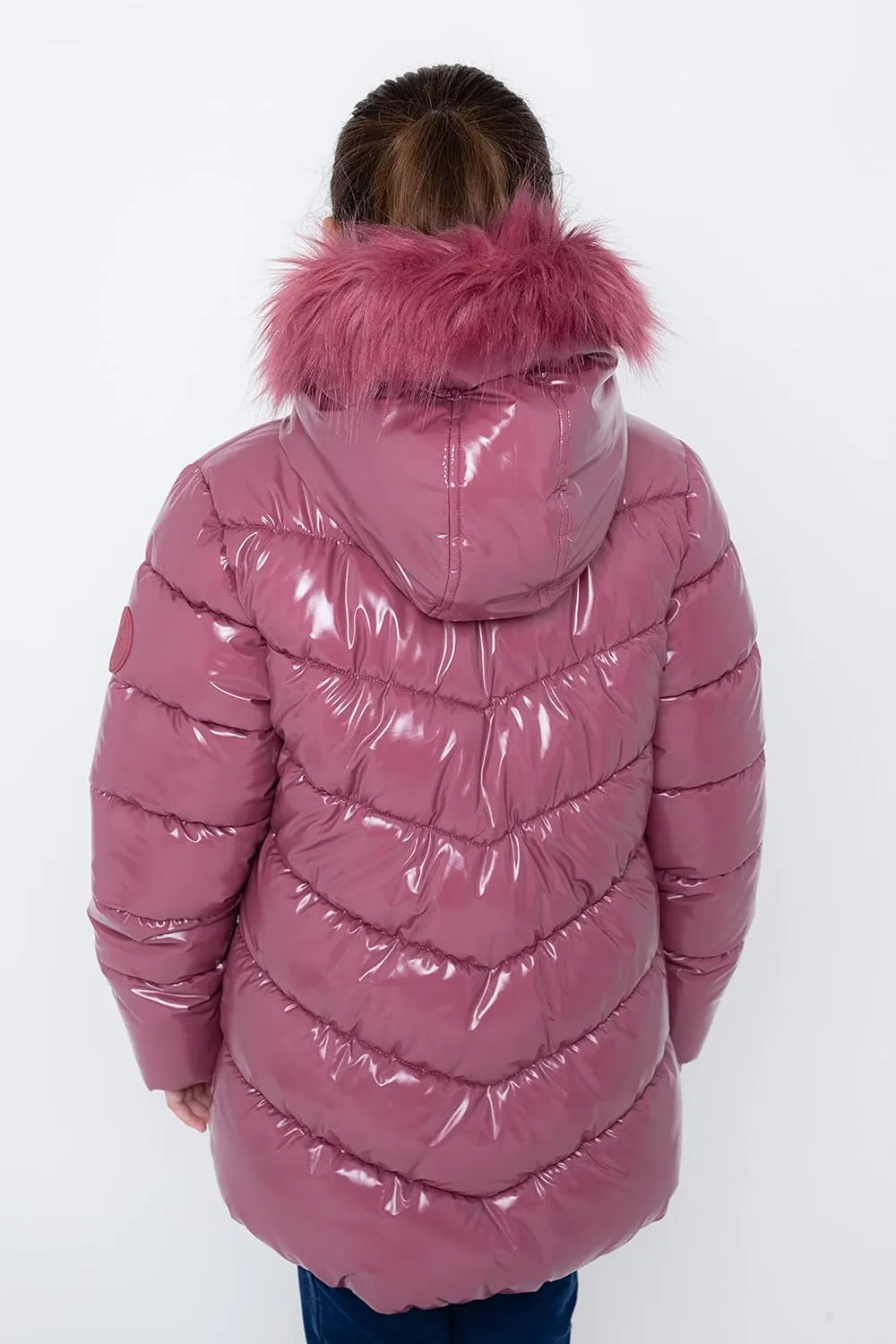 Juicy Couture Girls Coat, Faux Fur Hooded Winter Jacket, Warm Padded Parka Hoodie, Kids Heavyweight Winter Coat