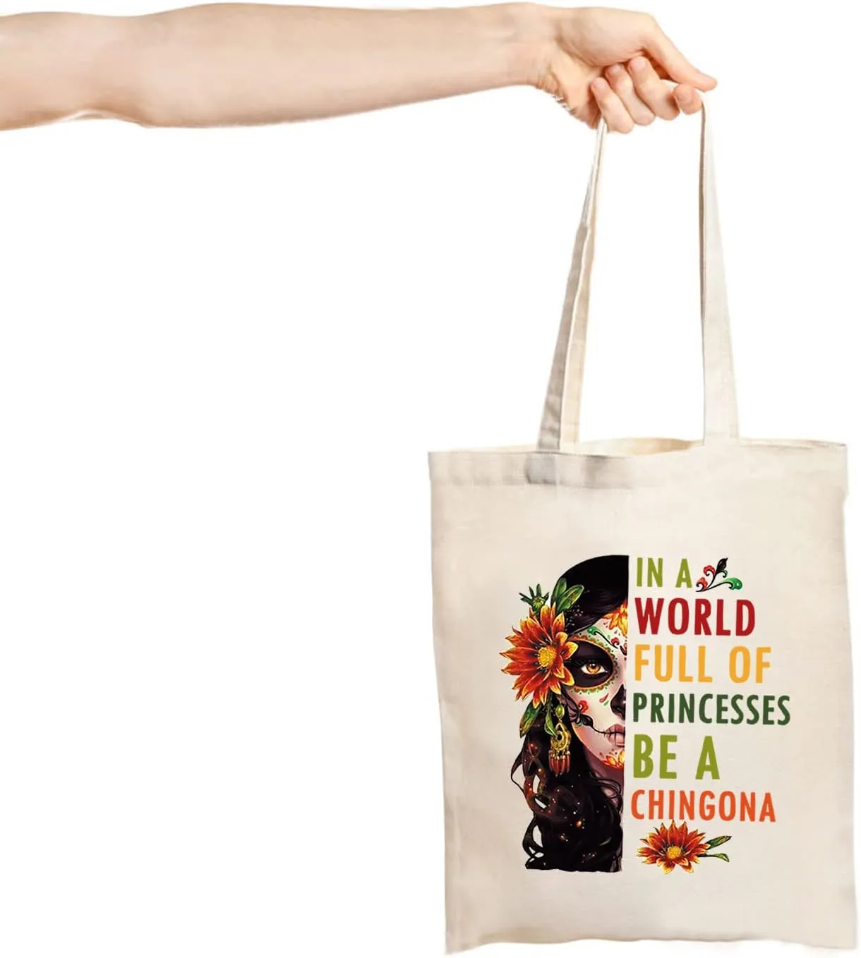 JXGZSO Mexican Lady Cosmetic Bag In A World Full Of Princesses Be A Mexican Makeup Bag Badass Women Gift