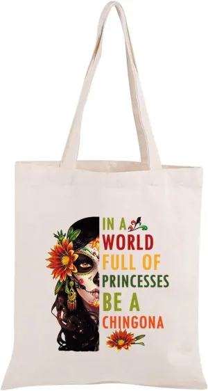 JXGZSO Mexican Lady Cosmetic Bag In A World Full Of Princesses Be A Mexican Makeup Bag Badass Women Gift