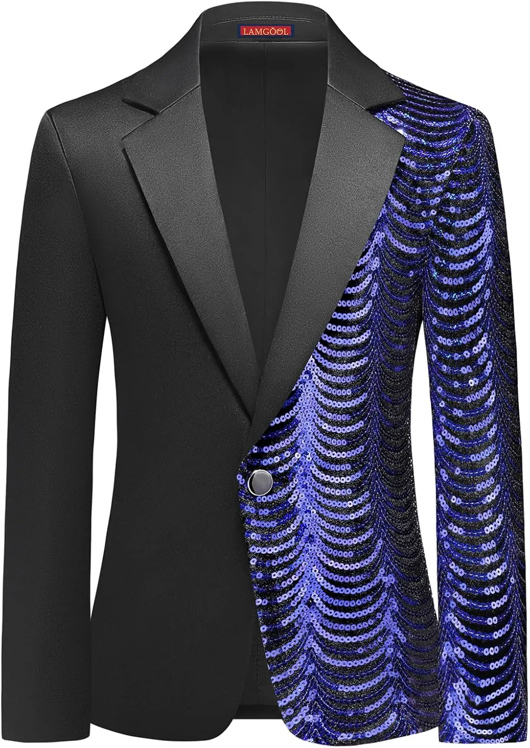 Lamgool Boys Slim Fit Suits 2 Pieces Tuxedo Set with Sequin Shiny Jacket Pant for Kids Prom Wedding Party Formal Outfit 4-16Y