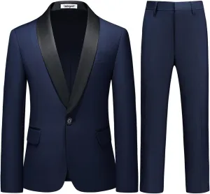 Lamgool Boys Suit Slim Fit 2-Piece Formal Set Tuxedo Blazer Jacket and Pants for Kids Prom Wedding Party Size 4-16 Years