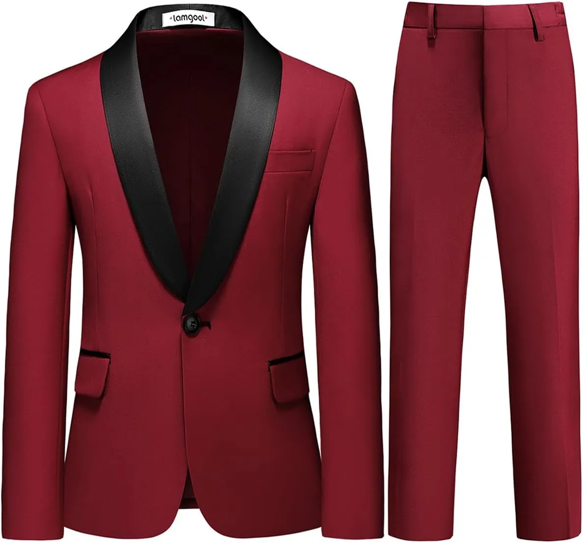 Lamgool Boys Suit Slim Fit 2-Piece Formal Set Tuxedo Blazer Jacket and Pants for Kids Prom Wedding Party Size 4-16 Years