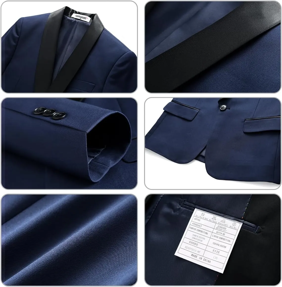 Lamgool Boys Suit Slim Fit 2-Piece Formal Set Tuxedo Blazer Jacket and Pants for Kids Prom Wedding Party Size 4-16 Years