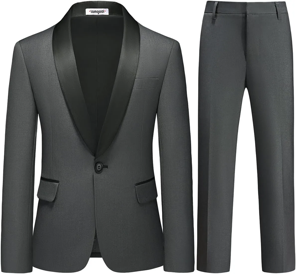 Lamgool Boys Suit Slim Fit 2-Piece Formal Set Tuxedo Blazer Jacket and Pants for Kids Prom Wedding Party Size 4-16 Years