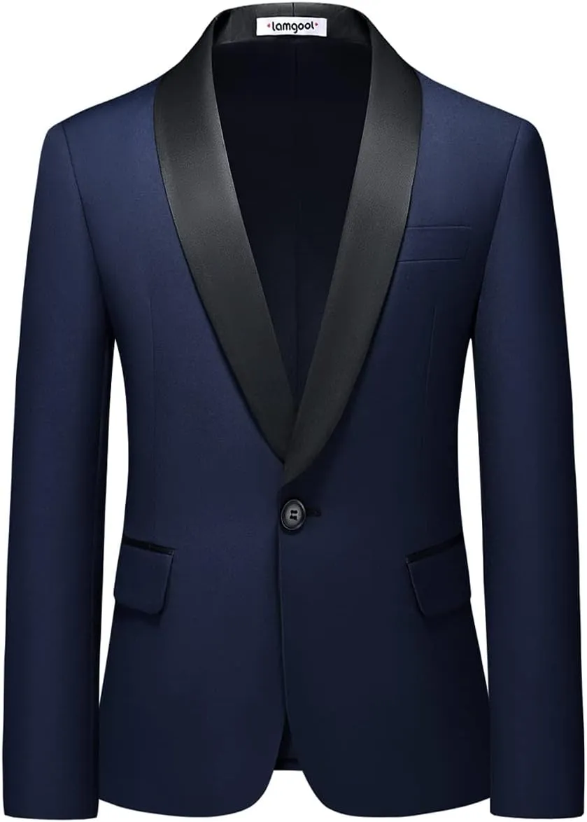 Lamgool Boys Suit Slim Fit 2-Piece Formal Set Tuxedo Blazer Jacket and Pants for Kids Prom Wedding Party Size 4-16 Years
