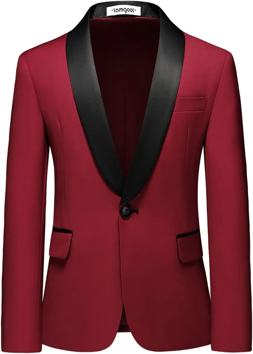 Lamgool Boys Suit Slim Fit 2-Piece Formal Set Tuxedo Blazer Jacket and Pants for Kids Prom Wedding Party Size 4-16 Years
