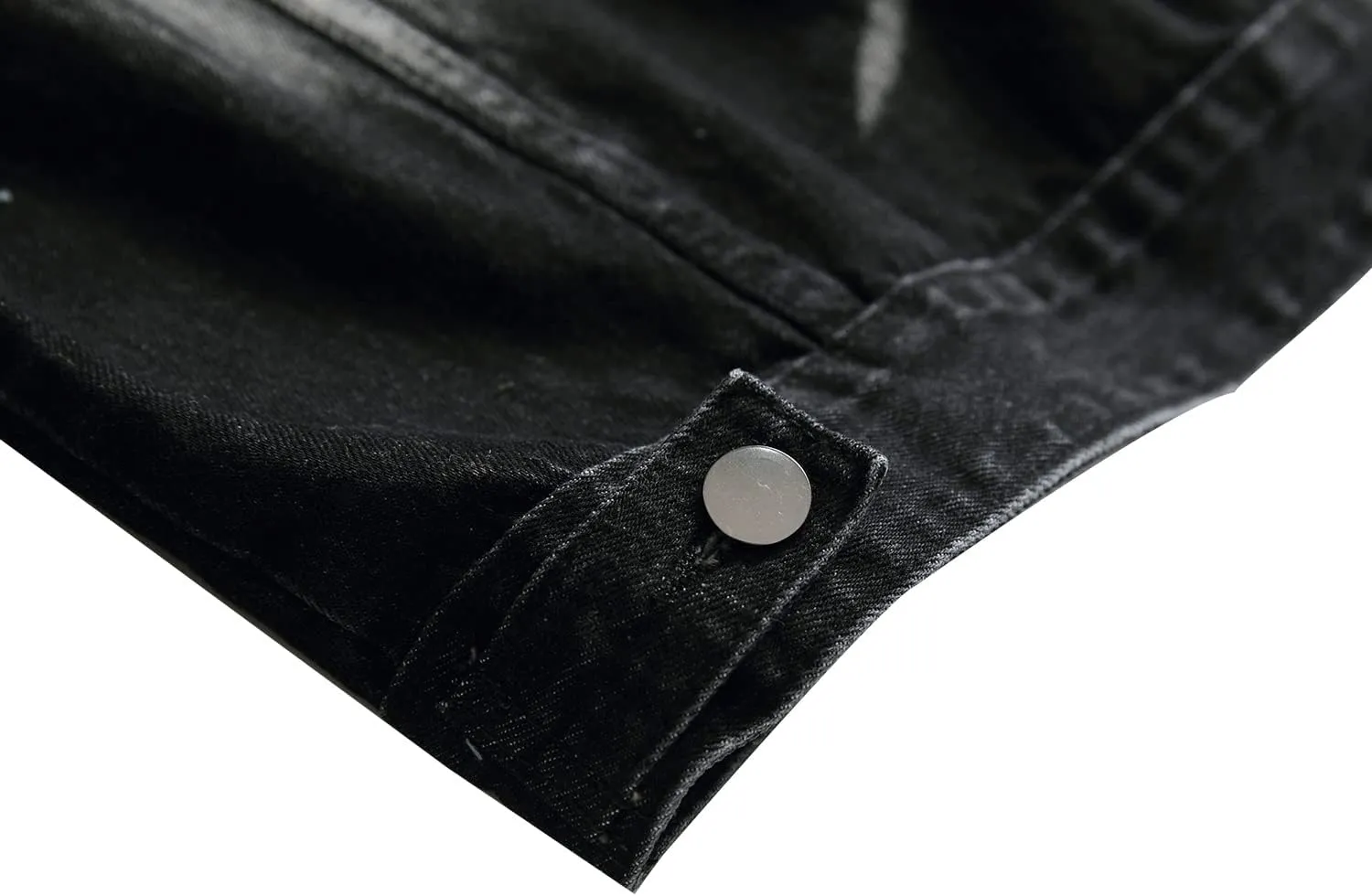 LAMKUKU Mens Denim Jacket Ripped Slim Jean Jacket Coat for Men