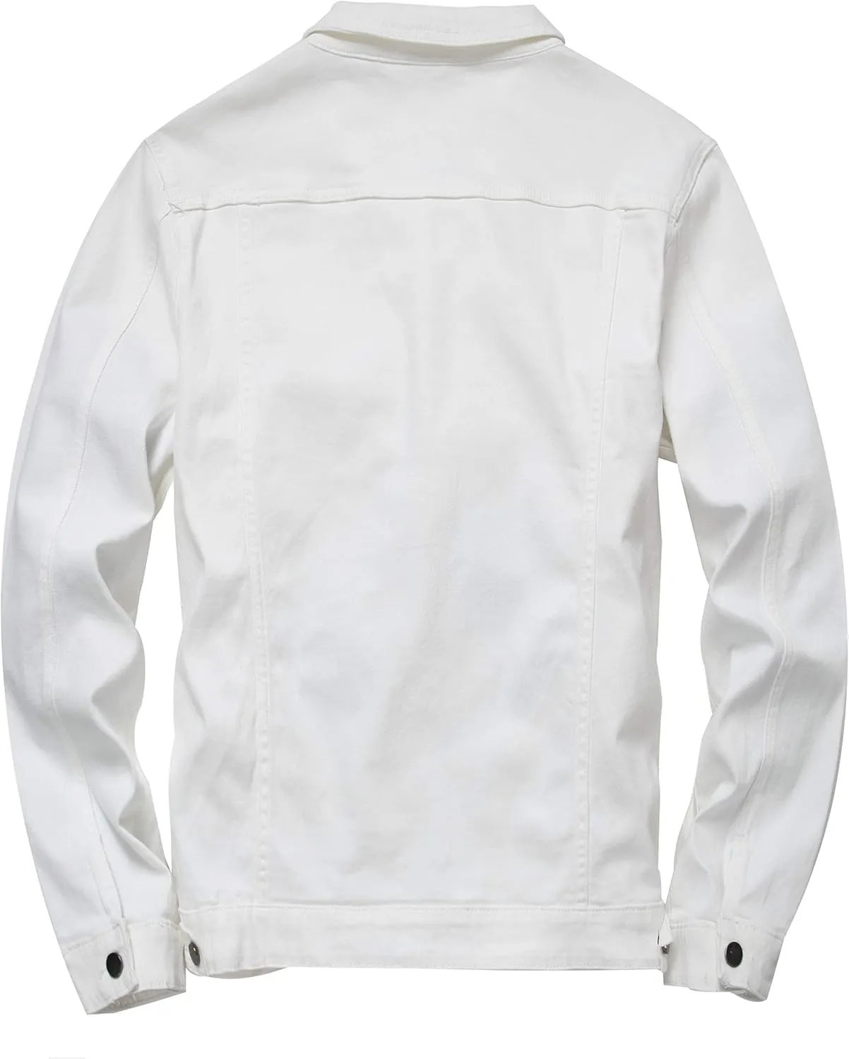 LAMKUKU Mens Denim Jacket Ripped Slim Jean Jacket Coat for Men