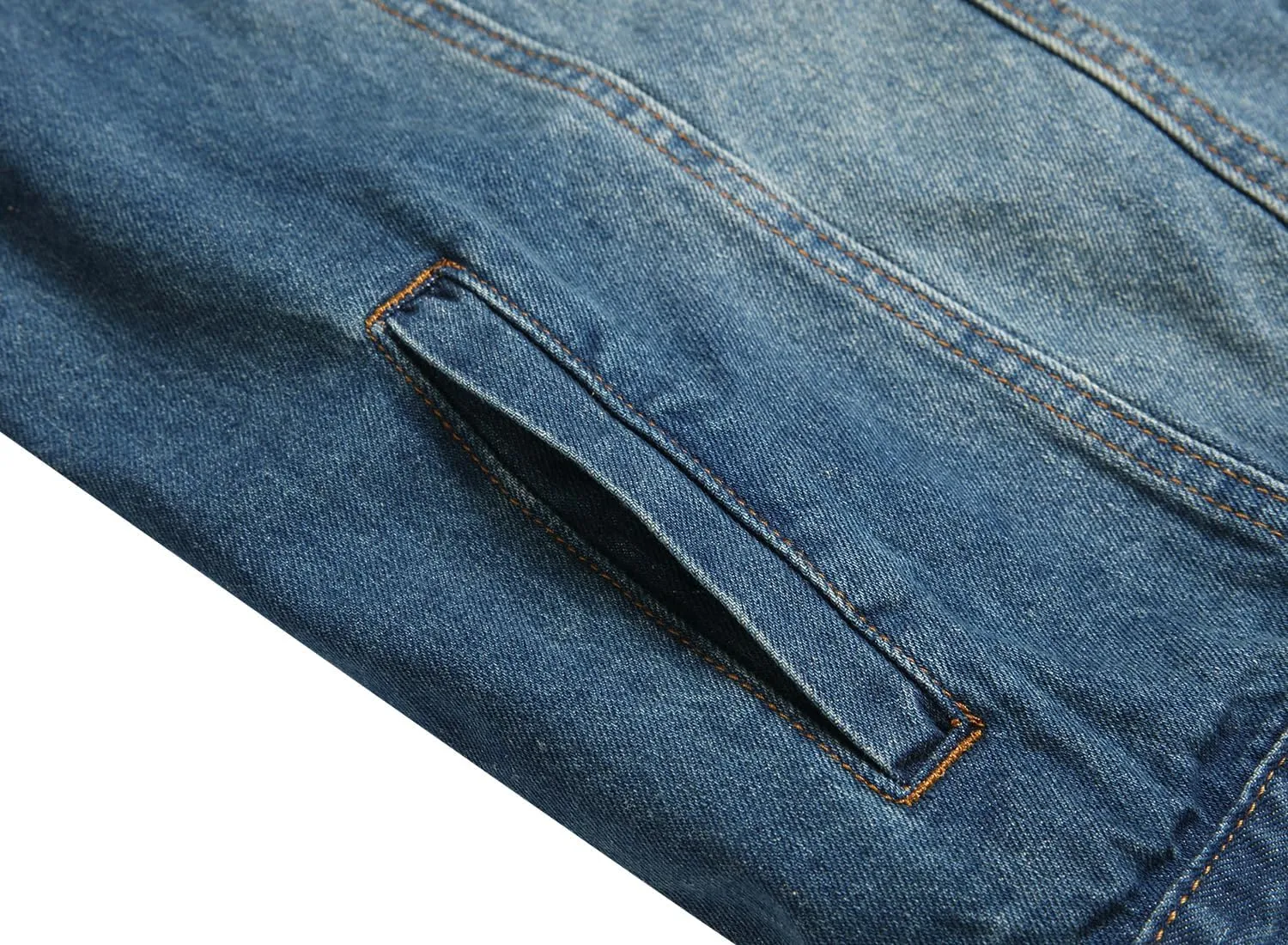 LAMKUKU Mens Denim Jacket Ripped Slim Jean Jacket Coat for Men