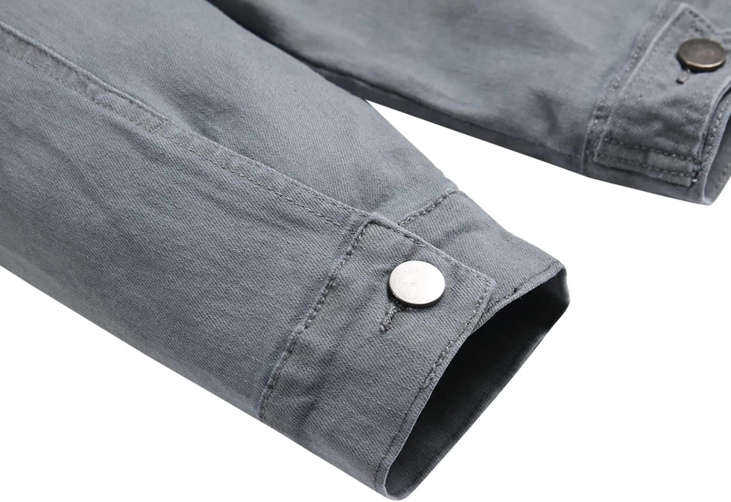 LAMKUKU Mens Denim Jacket Ripped Slim Jean Jacket Coat for Men