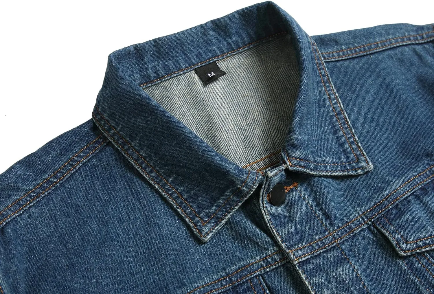 LAMKUKU Mens Denim Jacket Ripped Slim Jean Jacket Coat for Men
