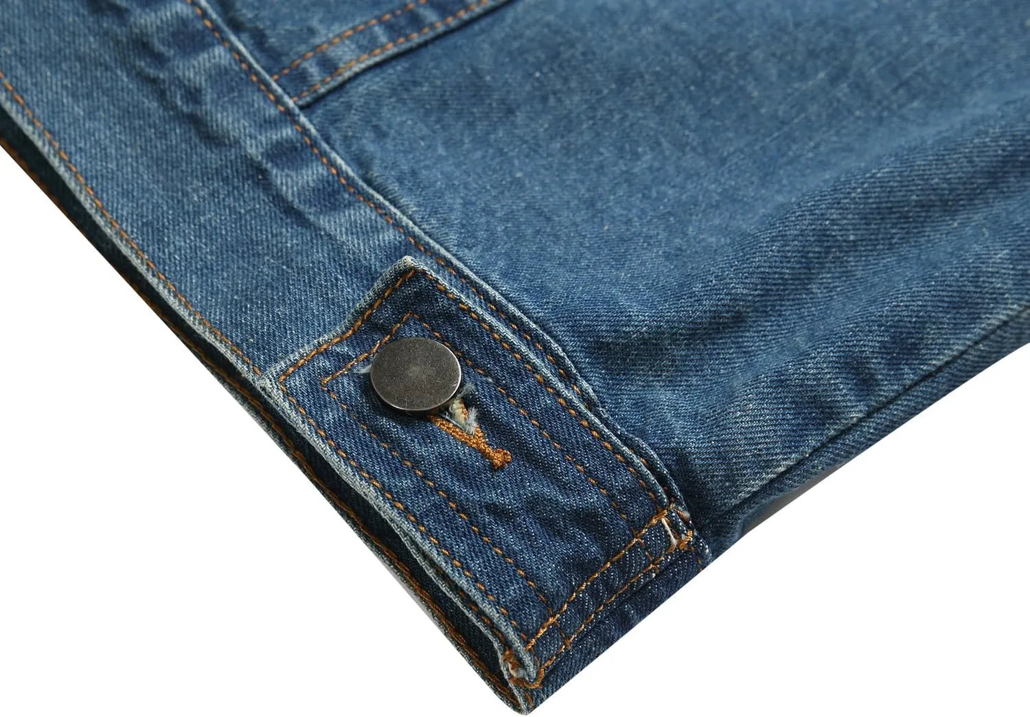 LAMKUKU Mens Denim Jacket Ripped Slim Jean Jacket Coat for Men