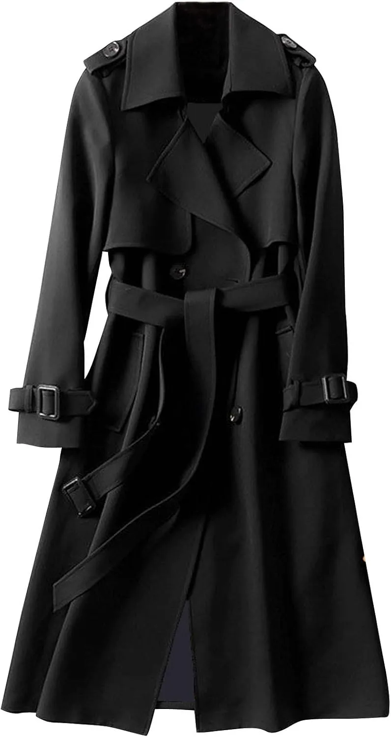 LCMTWX Women's Winter Coats Casual Suit Collar Printed Pocket Jacket Womens Trench Coat Women's Trench Coats Coat for