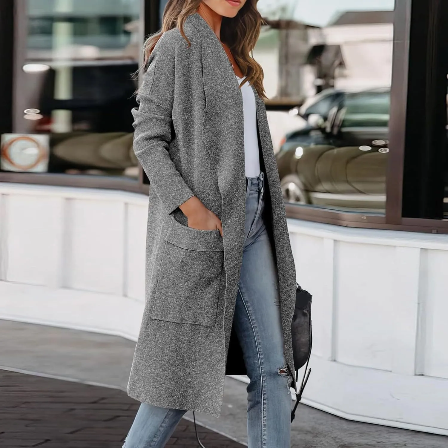 LCMTWX Women's Winter Coats Casual Suit Collar Printed Pocket Jacket Womens Trench Coat Women's Trench Coats Coat for