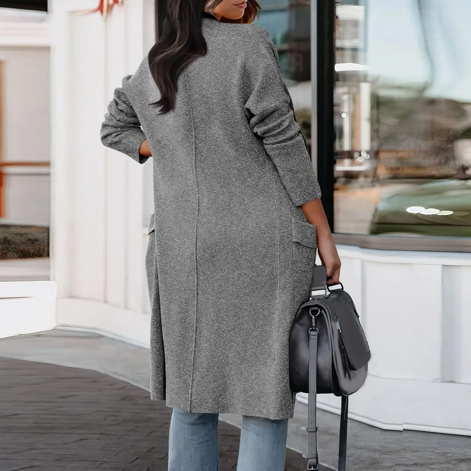 LCMTWX Women's Winter Coats Casual Suit Collar Printed Pocket Jacket Womens Trench Coat Women's Trench Coats Coat for